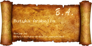 Butyka Arabella névjegykártya